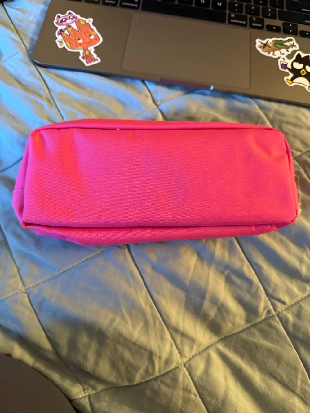 Pink 'VIBES' Zip Pouch Cosmetic Bag